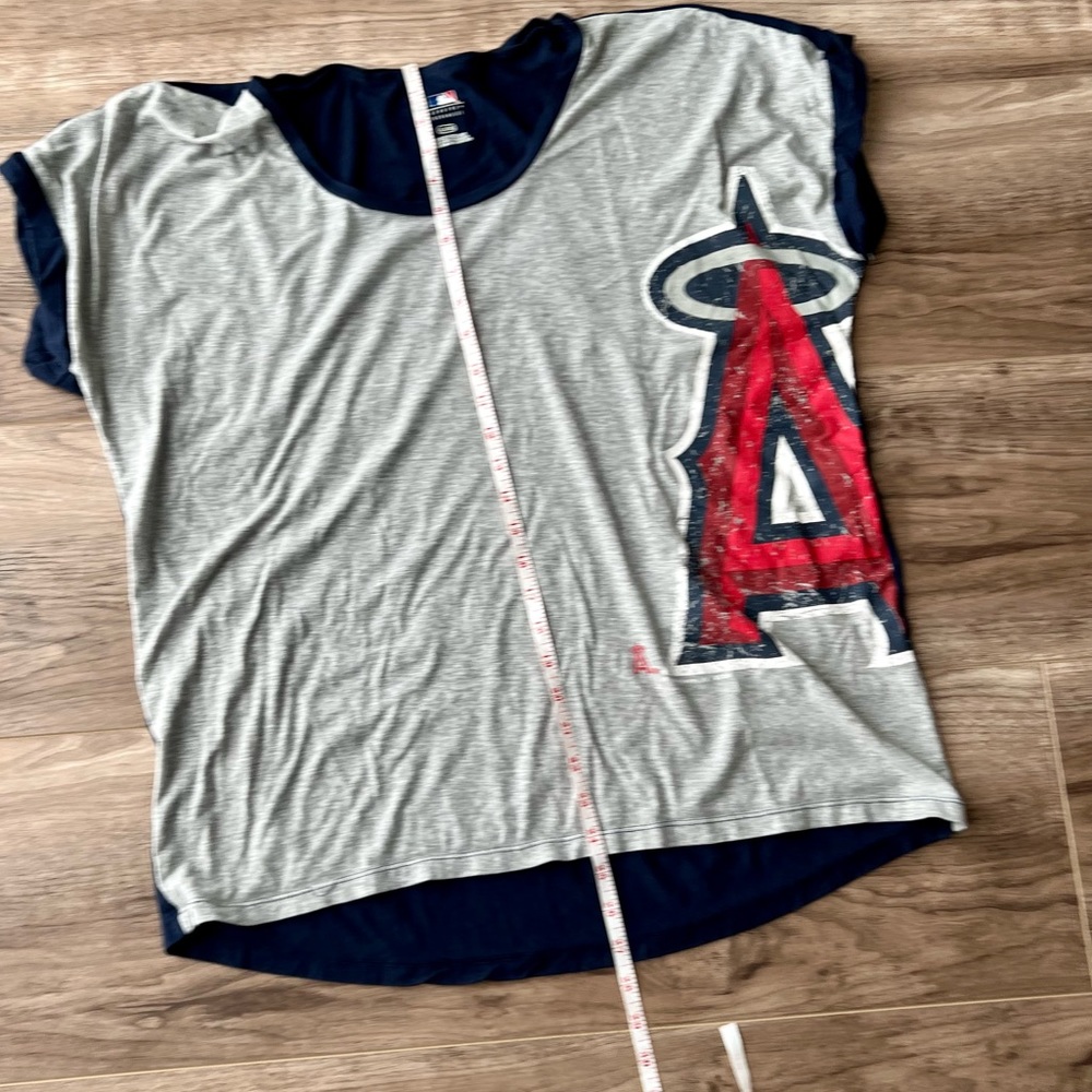 MLB ladies LA angels t-shirt XL gray and navy - Picture 3 of 8